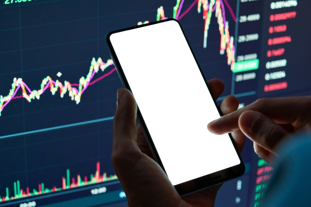 Crypto trader at work