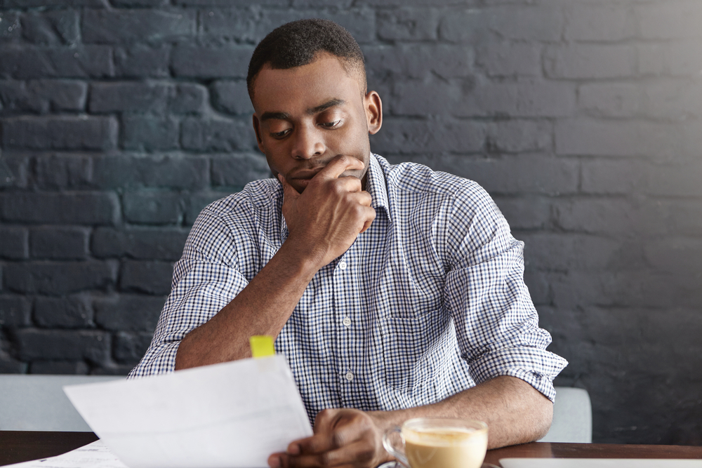 Young entrepreneur facing financial situation