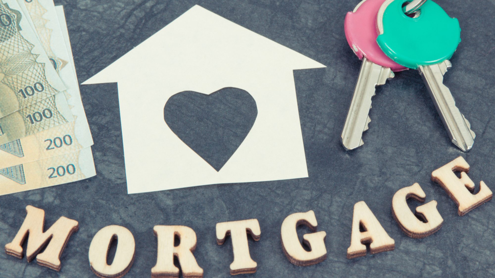 Keys,,Home,Shape,,Currencies,Euro,And,Inscription,Mortgage,,Concept,Of