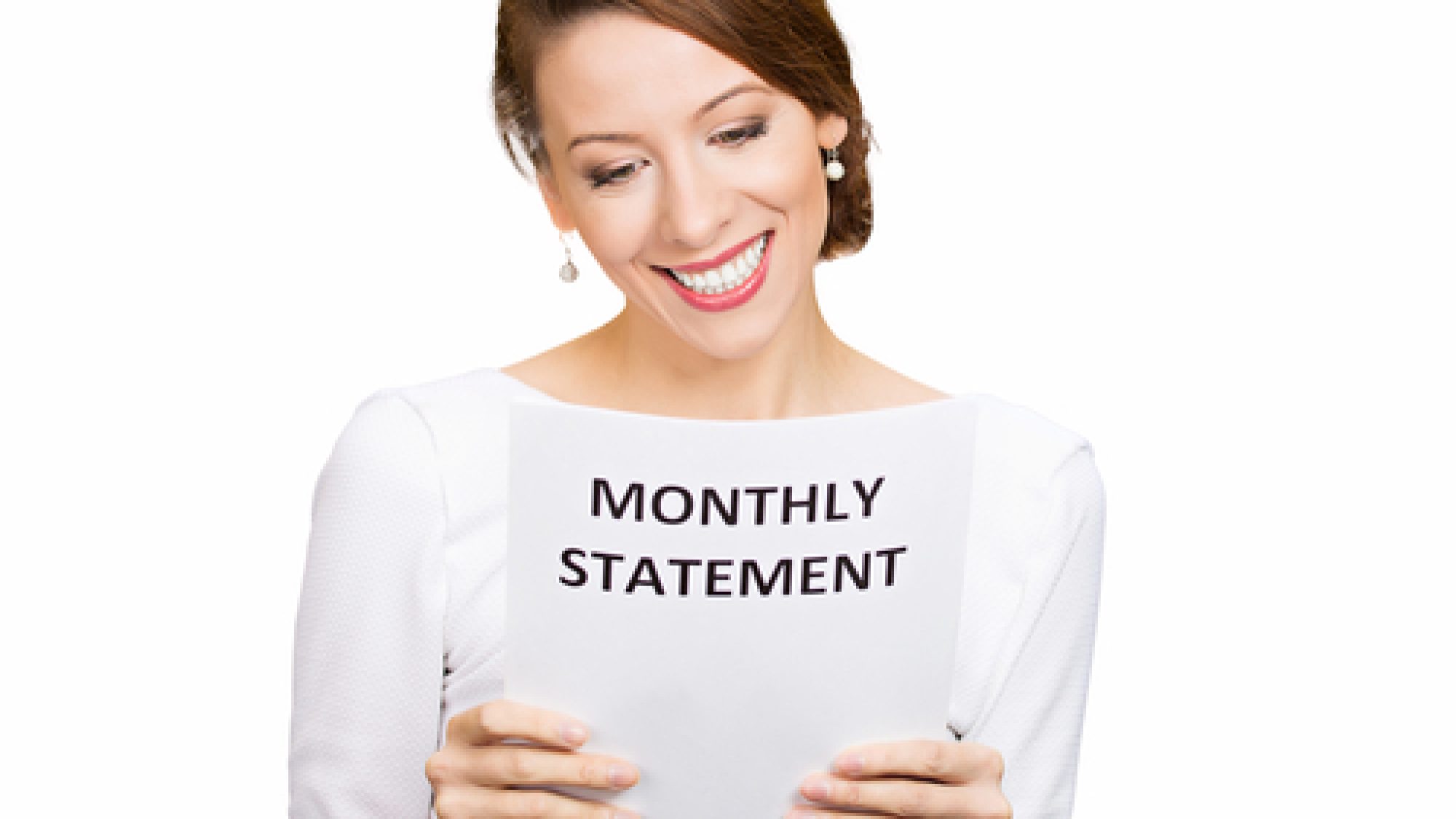 Closeup,Portrait,Happy,Excited,Young,Business,Woman,Looking,At,Monthly