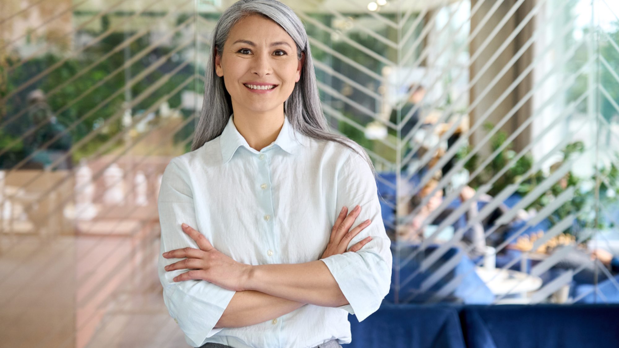 Happy,Smiling,Confident,Middle,Aged,Asian,Older,Senior,Female,Leader