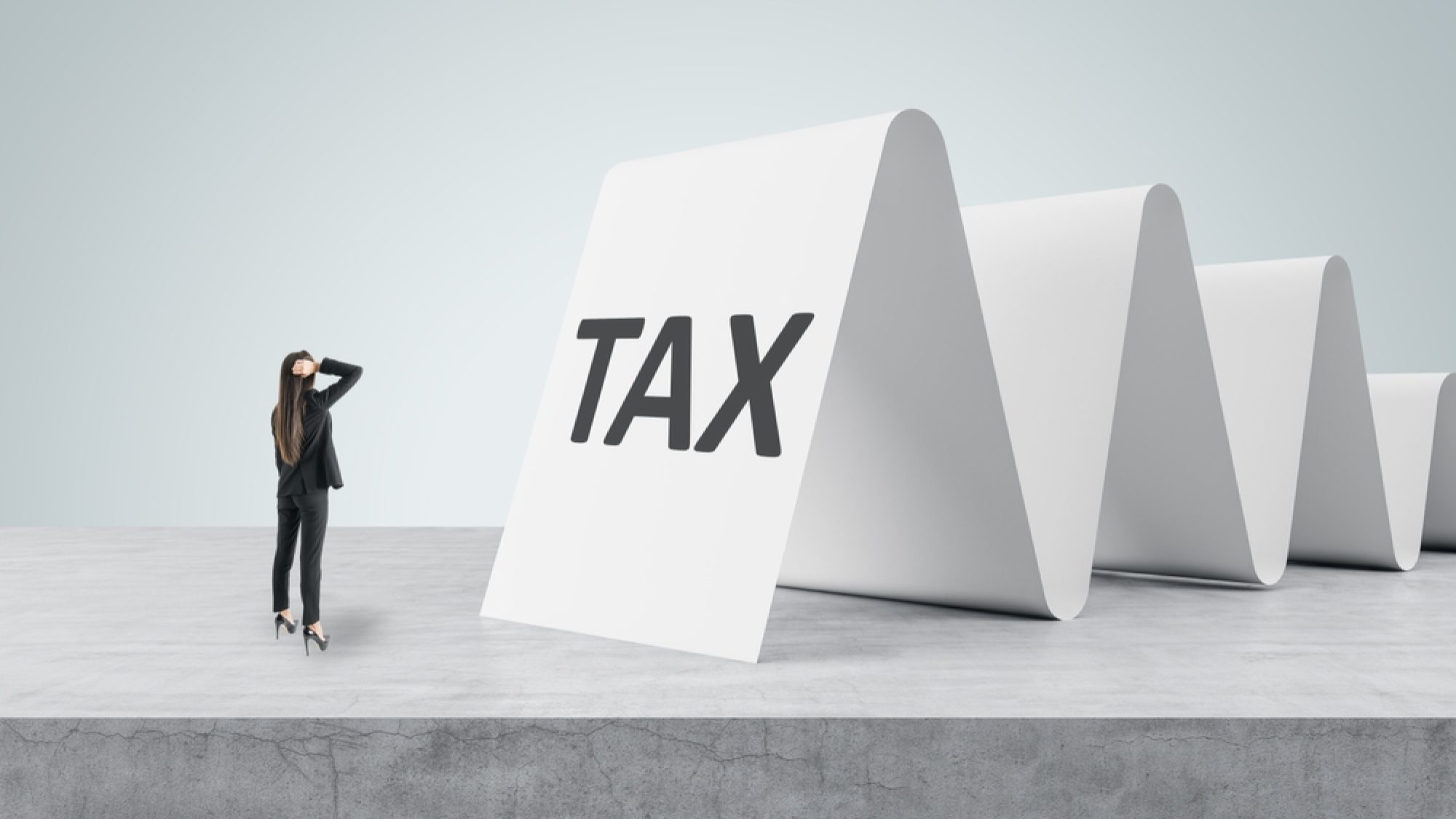 Taxation,And,Tax,Layers,Consultation,Concept,With,Pensive,Woman,In