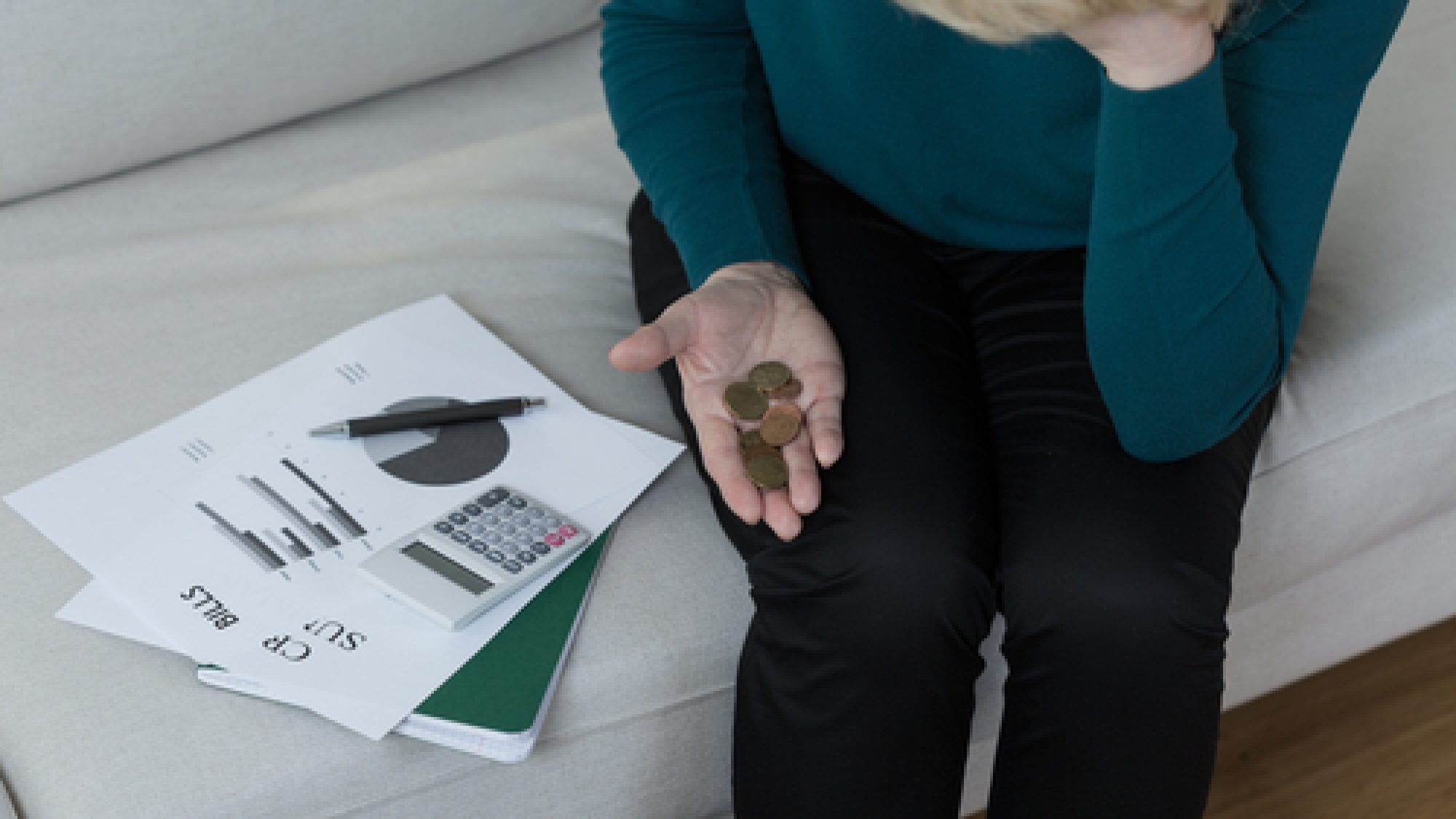 Portrait,Of,Sad,Woman,Being,In,Debt