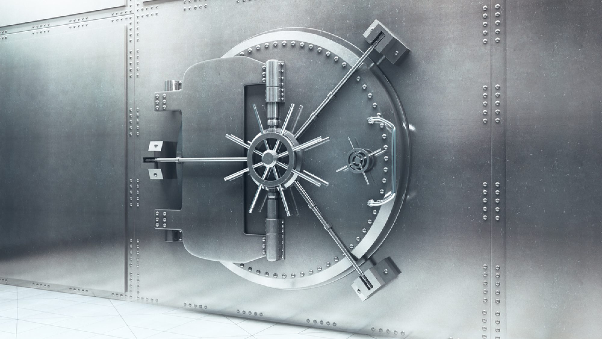 Closed,Steel,Bank,Vault,Door.,3d,Render