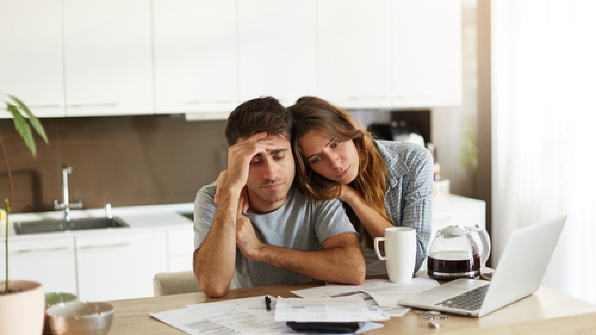 Stressed,Wife,And,Husband,With,Many,Debts,Doing,Paperwork,Together,